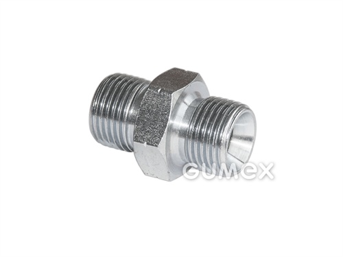 Šroubení pro hydrauliku vysokotlaké, vnější závit BSPP 1/8" - vnější závit BSPP 1/8", 2x těsnění těleso, 2x těsnění koncovka, ocel